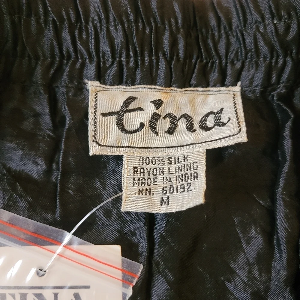 NWT Deadstock Vintage Tina 100% Silk Sequin Skirt sz M